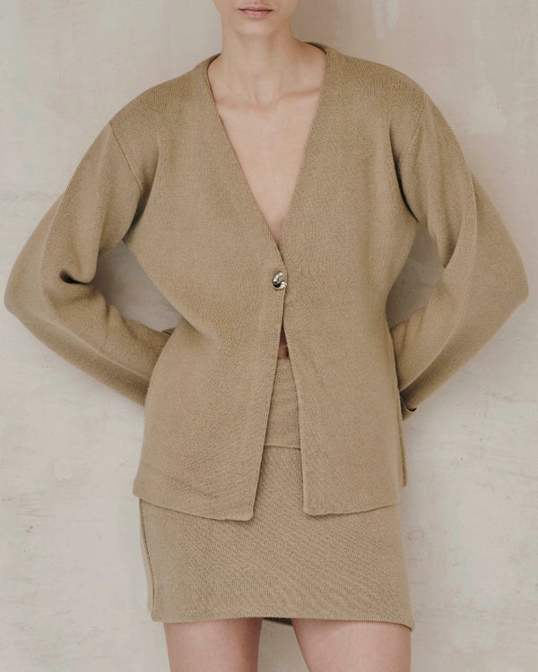 BEIGE MINI SKIRT